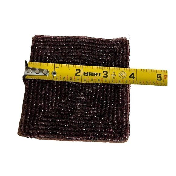 Lot VINTAGE BEADED COASTERS Trivet Handmade Seed Bead Couture Hollywood Regency - Picture 3 of 3